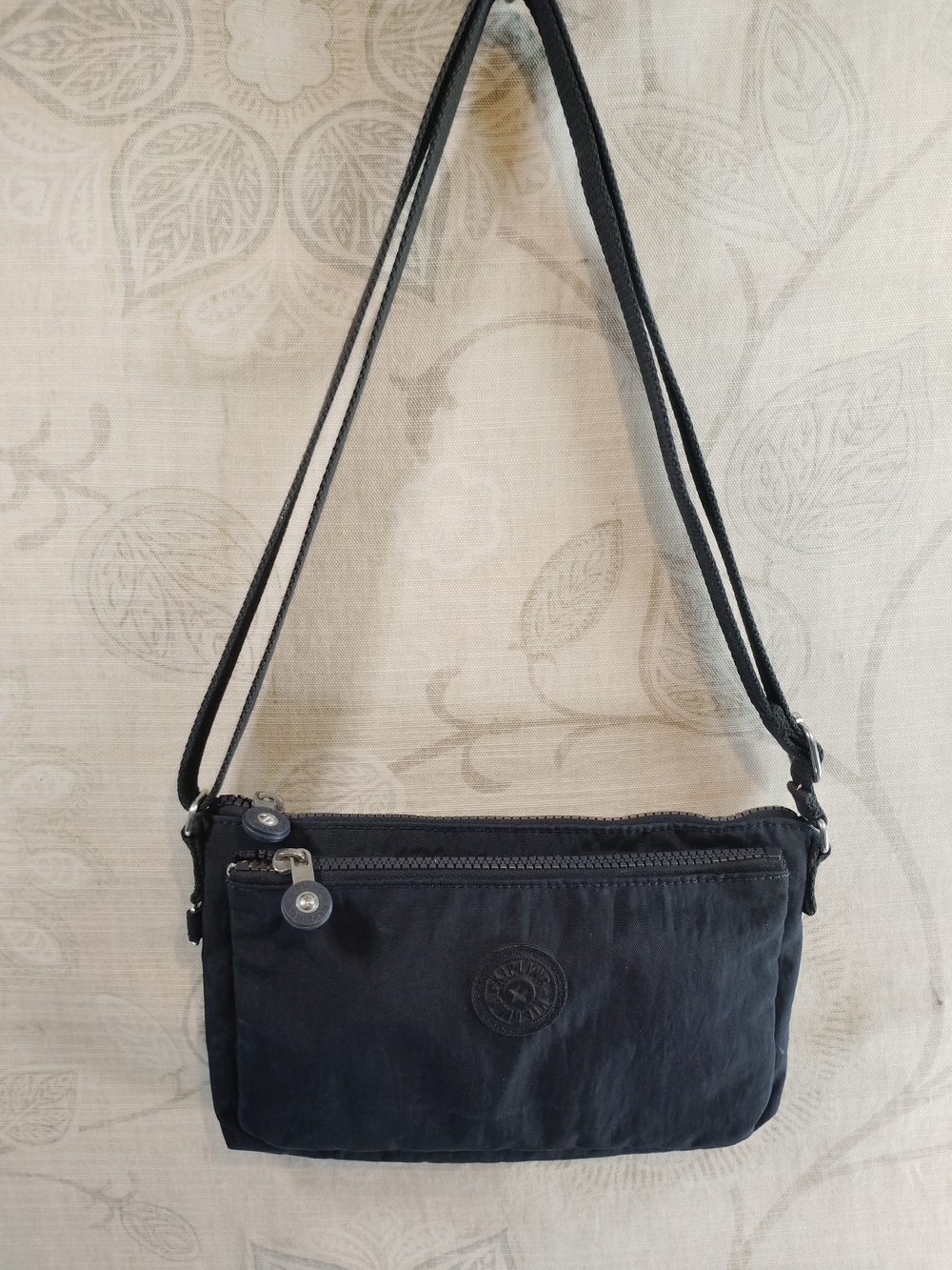 Kipling Navy Nylon Crossbody Bag with Front Zip Pocket
